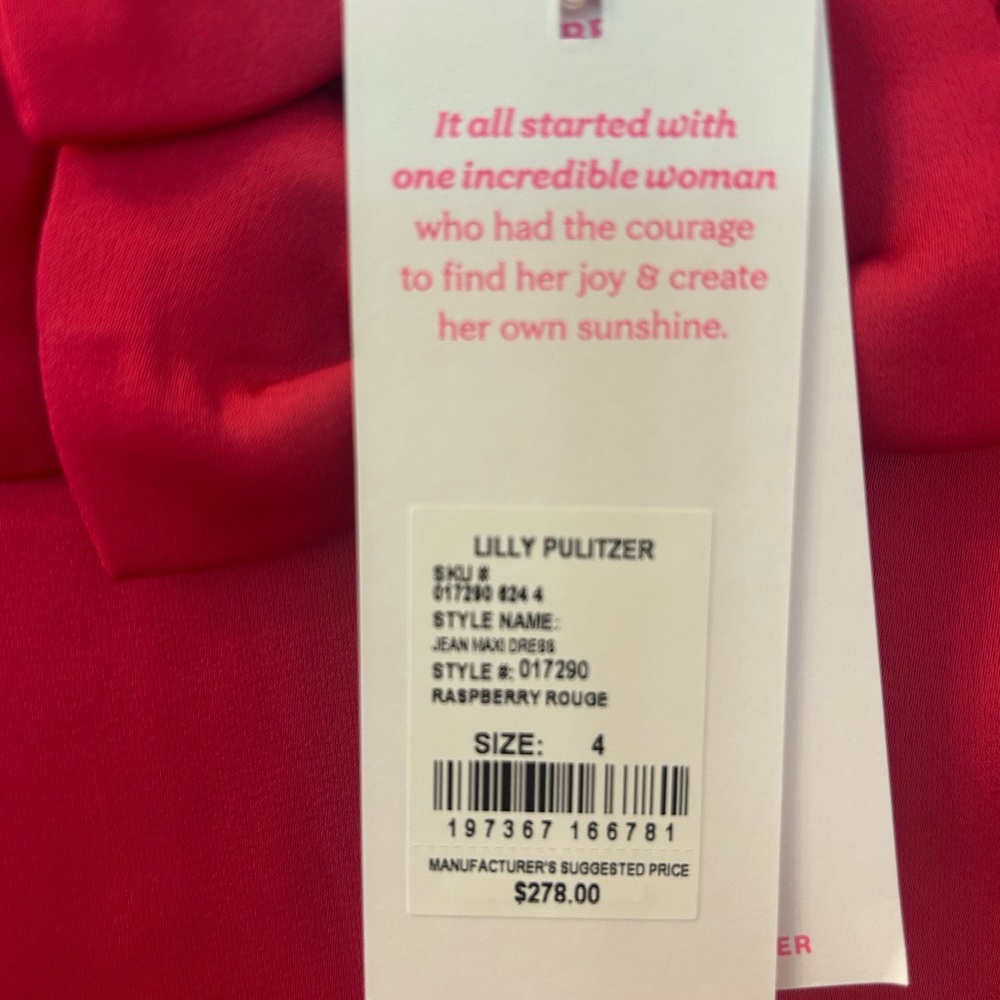 Lilly Pulitzer Jean Maxi Dress in Raspberry Rouge. Size 4. NWT - Picture 9 of 16